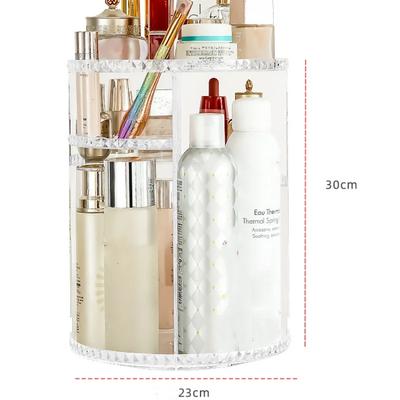 360 Large Rotating Makeup Organizer Adjustable Durable Spinning Cosmetics Skincare Perfume Brush Storage for Bathroom Dresser