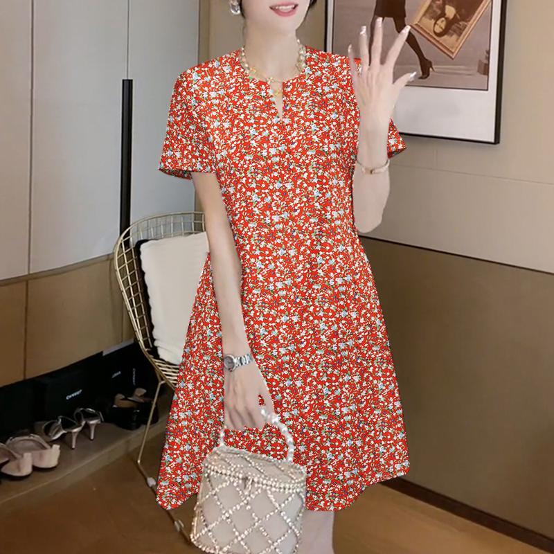 

ZANZEA Женское летнее повседневное платье с V-образным вырезом и коротким рукавом с цветочным принтом 4XL