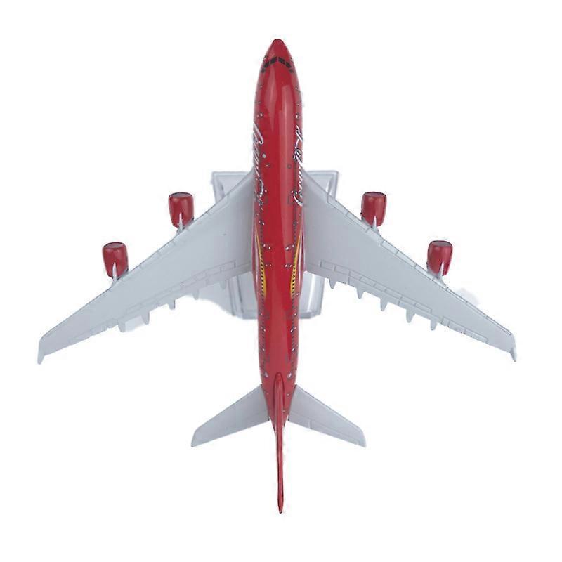 1/400 Scale 16CM Diecast Airplane Model Alloy Model A380 Ornaments Static Display Adult Collection Red Painting Mini Toys Boys