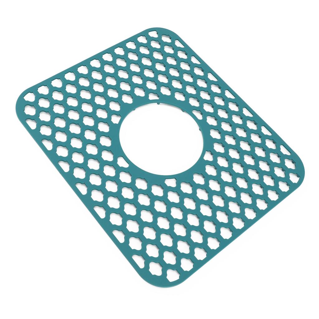 Ochraniacz zlewu do kuchni Silikonowa mata antypoślizgowa odporna na ciepło na dno zlewu z centralnym odpływem Farmhouse ze stali nierdzewnej