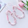 Chain Pendant Pink Acrylic Beaded Wrist Hand Lanyard Mobile Phone Straps Hand Strap Phone Charm
