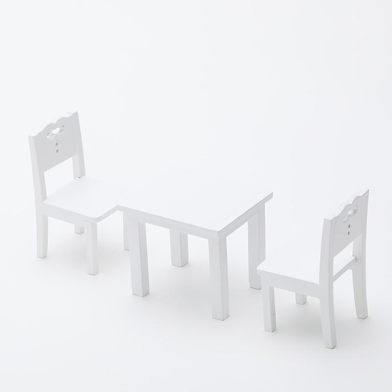 Casa de Bonecas de Madeira Mini Conjunto de Móveis Com Branco Rosa Azul Decoração de Quarto Infantil Para Crianças