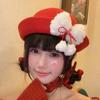 Beret Red Bowler Hats Vintage Looking Girls Dome Hat Basin Hat Woolen Bucket Cap Women