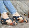 Plus Size Women's Summer Wedge Sandals with Round Toe and Magic Tape Closure