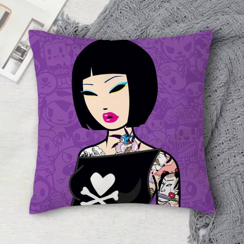 Fashion T-Tokidokis Double-Sided Printed Square Decorative Cushion Cover For Sofa Living Room Home Decor
