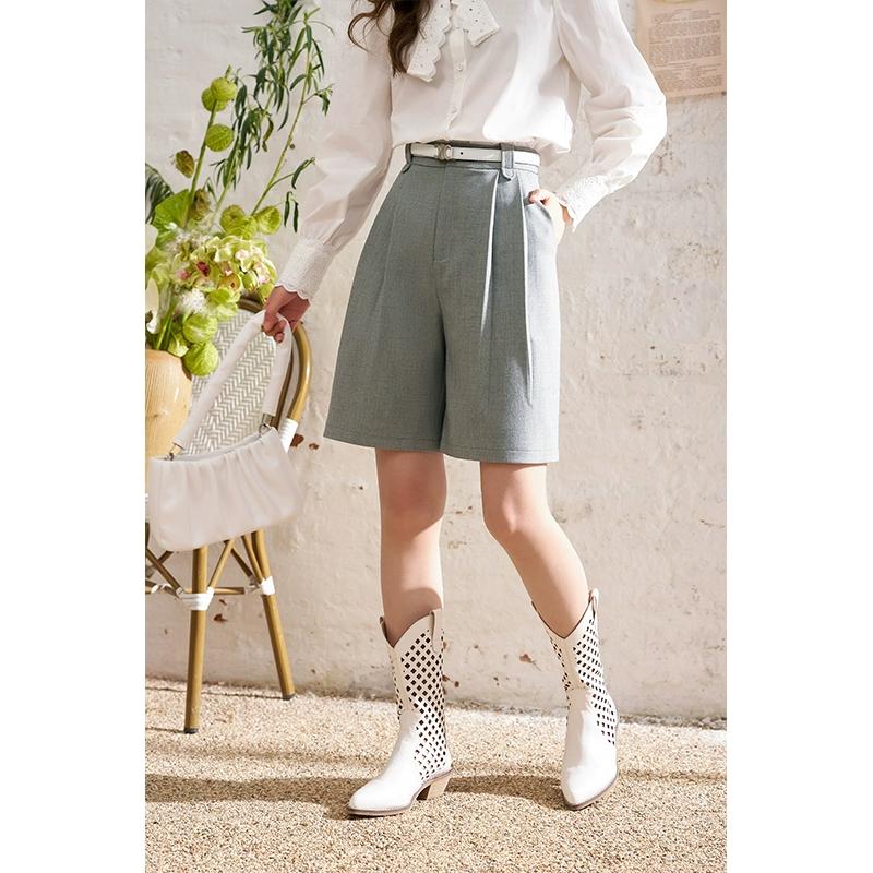 

Женские шорты Mishow, новинка 2024 года, повседневные свободные офисные женские брюки с высокой талией, универсальные модные брюки длиной до колена, MXD12K0586 L