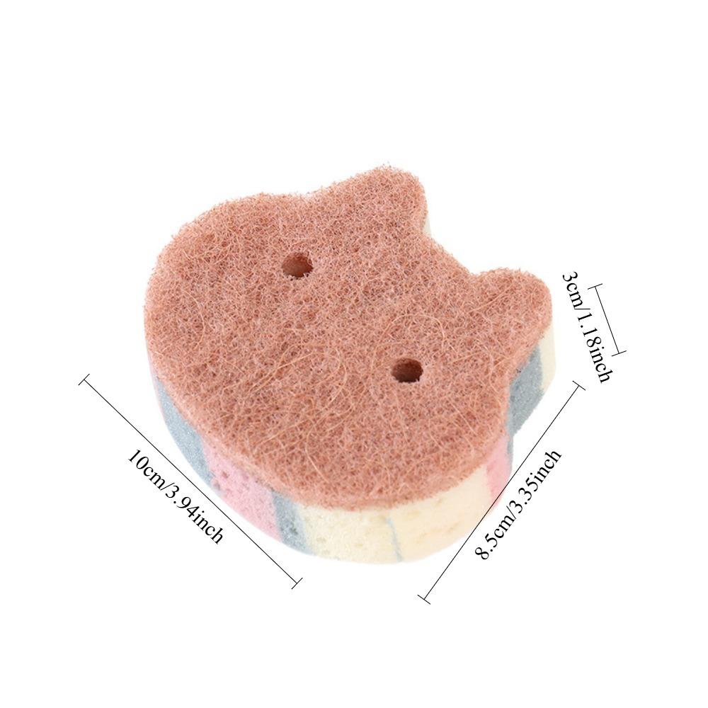 Cat Shape Wood Pulp Sponge Kitchen Cleaning Scrubber Easy Rinse Dish Cloth Absorbent Sponge Wholesale
