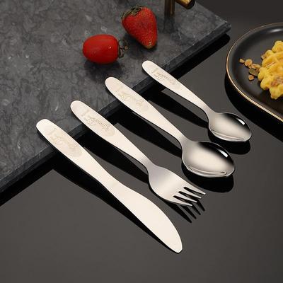 German 304 Stainless Steel Children's Cutlery Set: Steak Knife, Fork, Spoon, Baby Spoon
