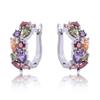 Exquisite Multicolour Water Drop Crystal Hoop Earrings for Women Luxury Gold Color Zircon Bride Fashion Jewelry Friendship Gift