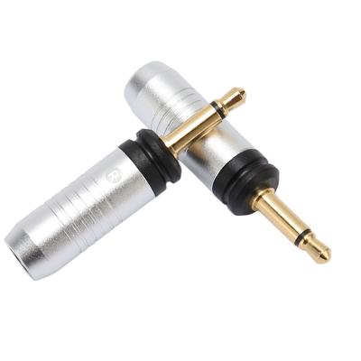 Spina di riparazione 3,5 mm tipo a saldare placcata oro sostitutiva mono maschio spina 3,5 mm per Focal Clear Mg