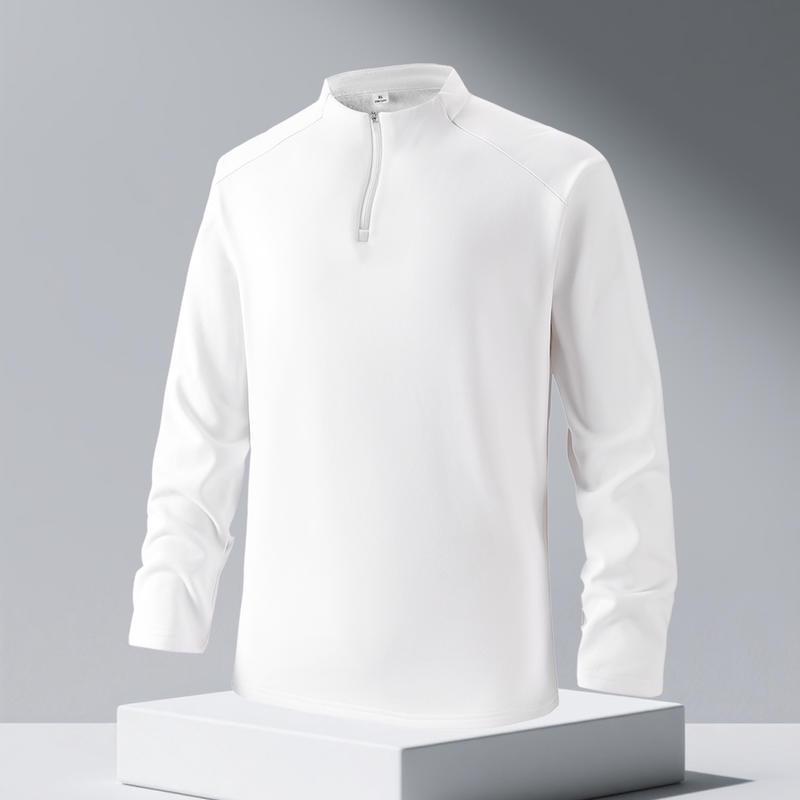 Women's Half-Zip Fleece Pullover - Warm, Long-Sleeved Sports Sweatshirt with Stand-Up Collar