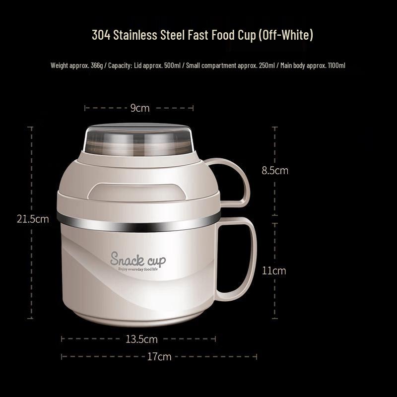 ZISIZ 304 Stainless Steel Portable Lunch Cup
