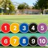 Soccer Flat Disc Markers Numbered Spots Markers Antislip Soccer Training Floor Agility Dots for Training, Exercise, Gym