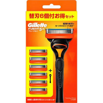 Gillette Fusion Manual with 5B Holder, 6 Replacement Blades Holder for Men Razors for Men Holder for Men