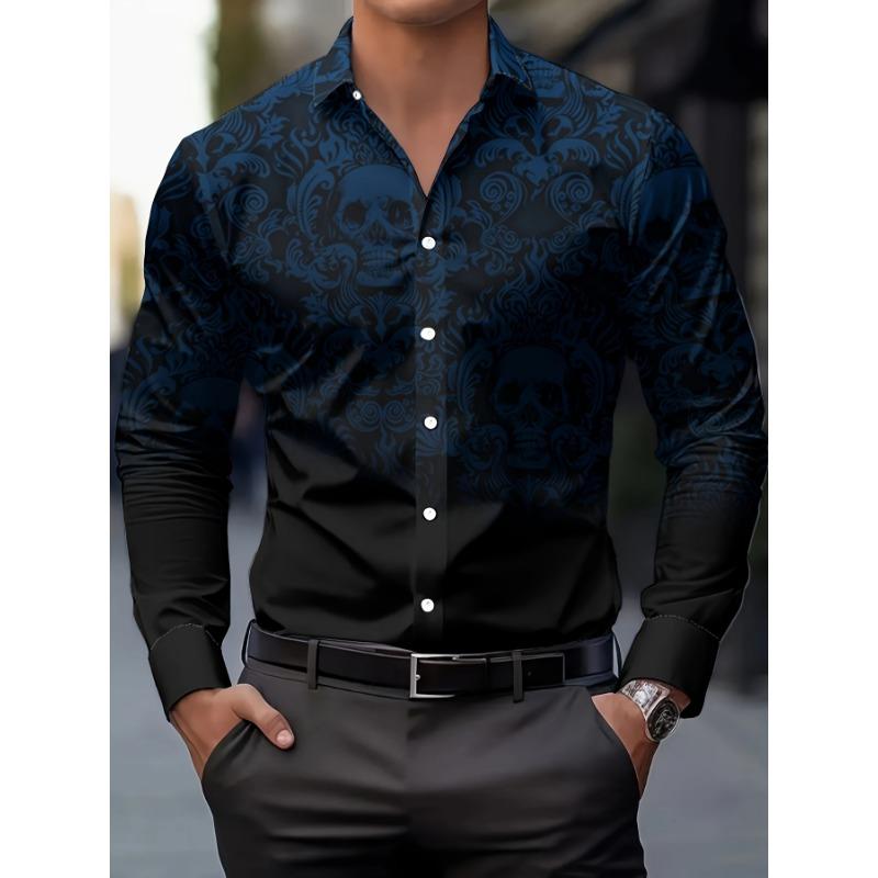 Halloween, Skull Head, Party, Black Individual Casual Skull Pattern Print