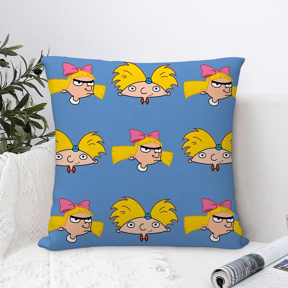

Cartoon Hey A-Arnold Pillow Case Sofa Decorative Home Double-sided Print Plush Square Throw Pillow Covers Cushion Decor Cover 12x12Inch