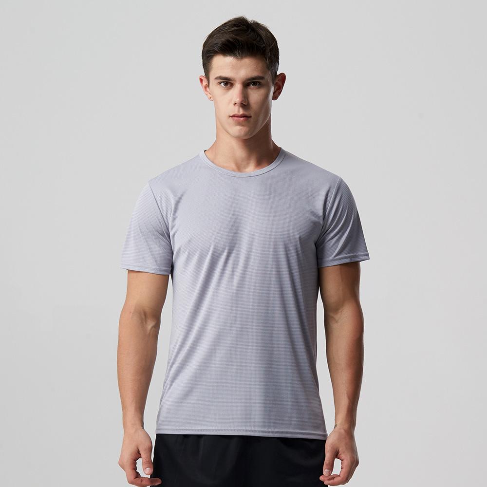 Men's Quick Dry T-shirt Thin Section Round Neck Short Sleeve Outdoor Marathon Running Training Sweat Absorbent Breathable Undershirt