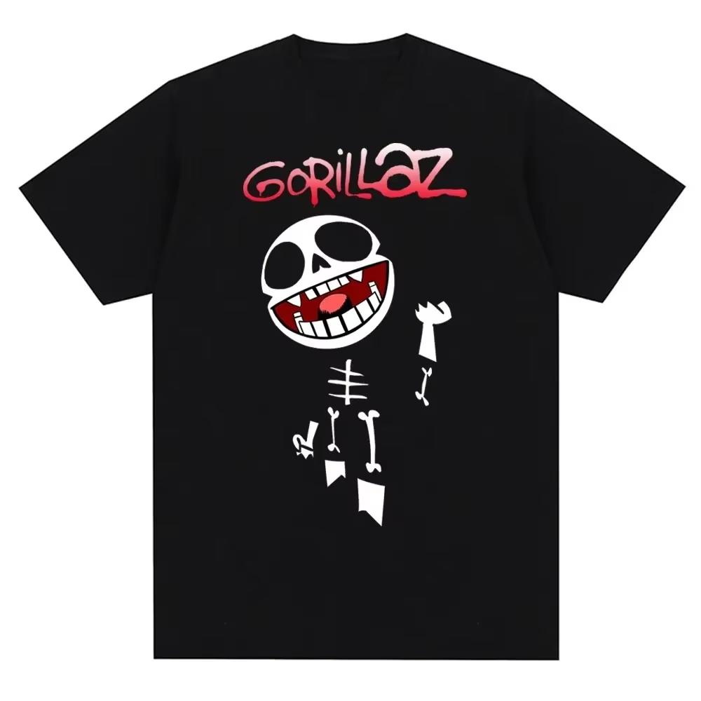 

Модная летняя детская футболка Музыкальная группа Gorillazs Панк-рок Принт 90-е Высококачественный хлопок Короткий рукав Детская оверсайз футболка 110