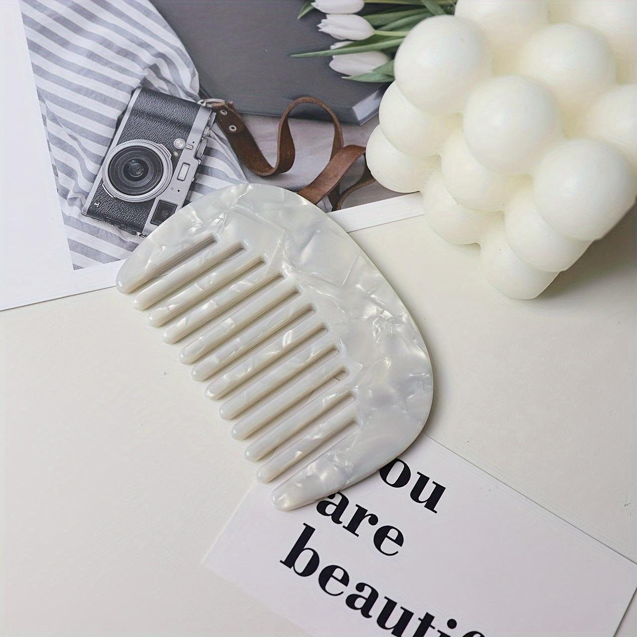 

1 шт. Минималистичная расческа для волос с текстурой мрамора, портативная расческа из уксусной кислоты для парикмахерского дела, мини-расческа для укладки волос для ежедневного использования в путешествиях и на выход.