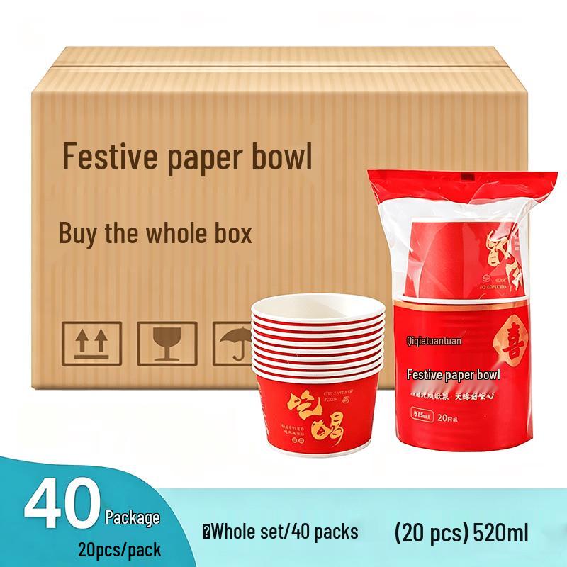 Disposable Festive Paper Bowls