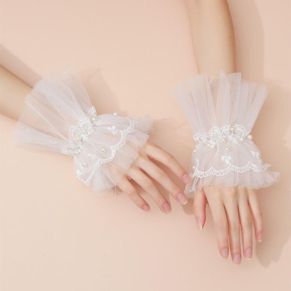 Abnehmbar Abnehmbare Ärmel Manschetten Viktorianisch Fake Ärmel Manschetten Spitze Rüschen Handgelenk Hochzeit