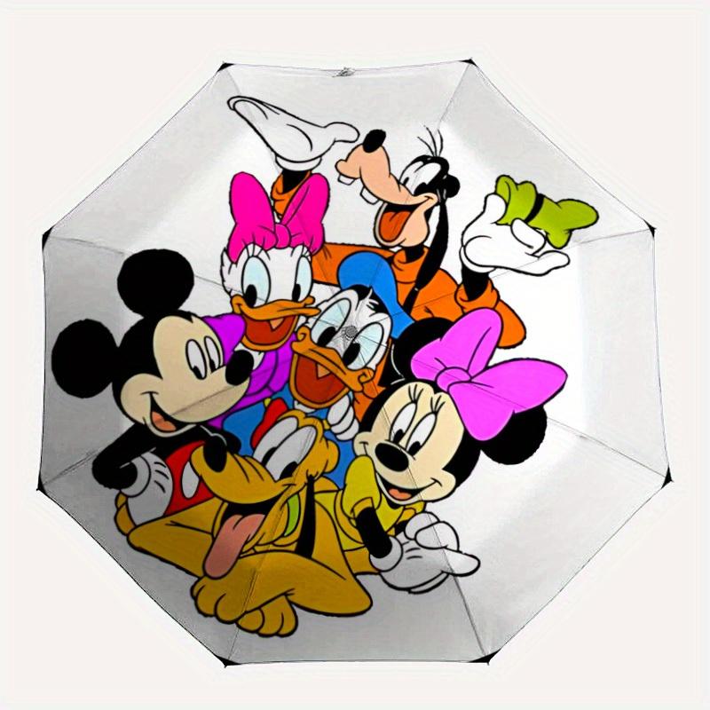 

1pc Mickey Mouse Automatic Folding Umbrella: Compact 8-rib Design Cartoon Travel Companion for Outdoor, Casual Accessory