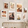Deer Fox Cabin Flowers Leaves Autumn Landscape Posters Prints Canvas Painting Nordic Wall Art Pictures For Living Room Decor