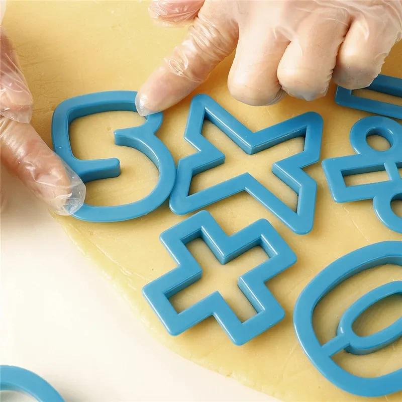 Large 0-9 Numbers Letter Cookie Cutter Molds Plastic 3D Pressable Biscuit Fondant Stamps DIY Birthday Cake Decorations