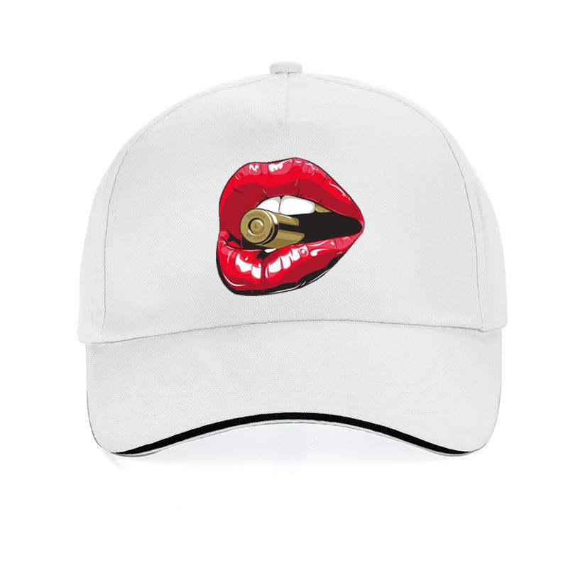 Summer Fashion Red Lips Bullet Print Women Baseball Cap Men Casual Brand Cotton Funny Swag Aesthetic Unisex Hip Hop Gothic Hat