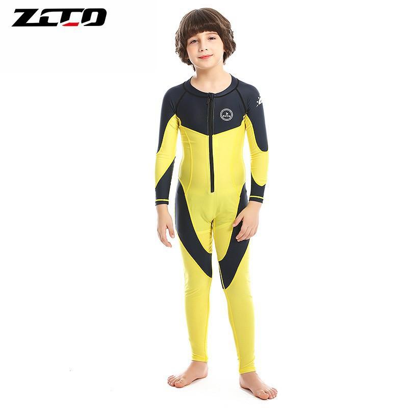 ZCCO Kids Full-Body Rash Guard Wetsuit Swimming Diving UV Protection Quick Dry Long Sleeve Unisex Child Swimwear
