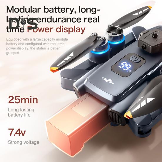 Ferngesteuerte Drohne LCD-Display Dual-Kameras Optischer Fluss Schweben GPS-Positionierung 5G WiFi Luftdrohne Kinder Erwachsene Anfänger Faltbarer RC Quadcopter