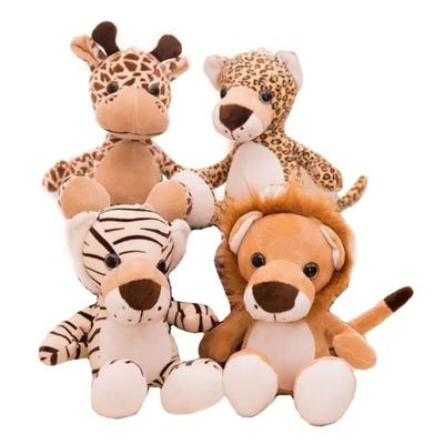 25cm Schattig Bosdier Knuffel Jungle Bruiloft Werp Kindercadeau Grijpmachine Pop Giraffe Leeuw Tijger Luipaard