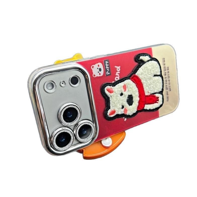 Roter Hintergrund Western Highland für Apple 17promax Handyhülle 16 Niedlich Cartoon 15 High-End-Feeling 13 Schutz