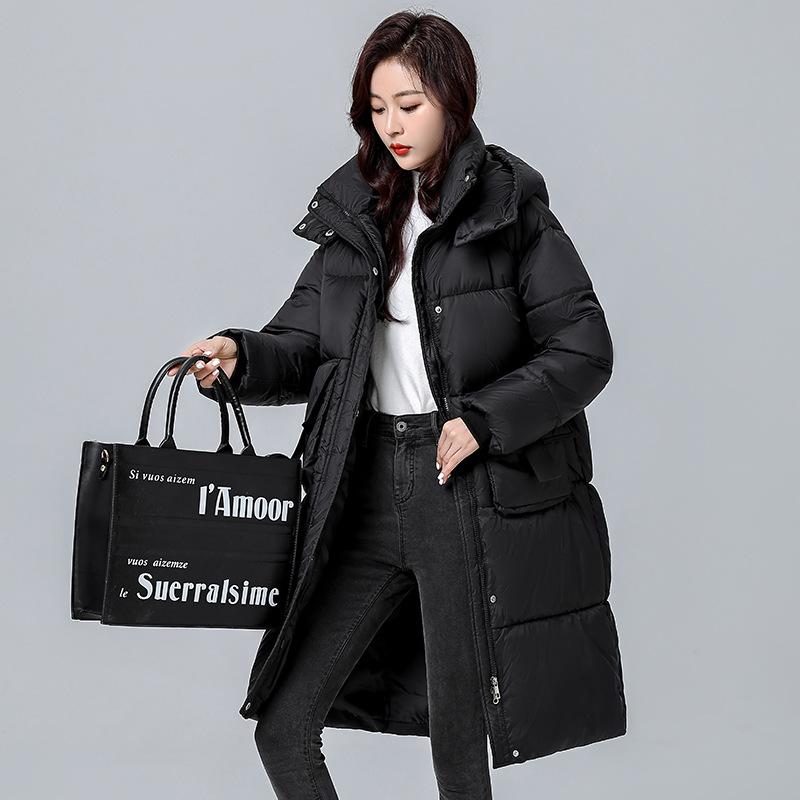 Cotton Jacket Women's Mid-Length 2025 New Winter Korean Version Loose Thickened Cotton Jacket Over the Knee Bread Jacket Korean Jacket