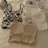 Design Sense Thin Lace Camisole Small Vest For Women Integrated Chest Pad Hot Girl Outer Wear Beautiful Back Short Bandeau Top