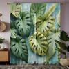 2pcs Set HD Southeast Asia Banana Leaf Decorative Curtain Green Tie Digital Printed Curtain Home Decoration Style Decorated L