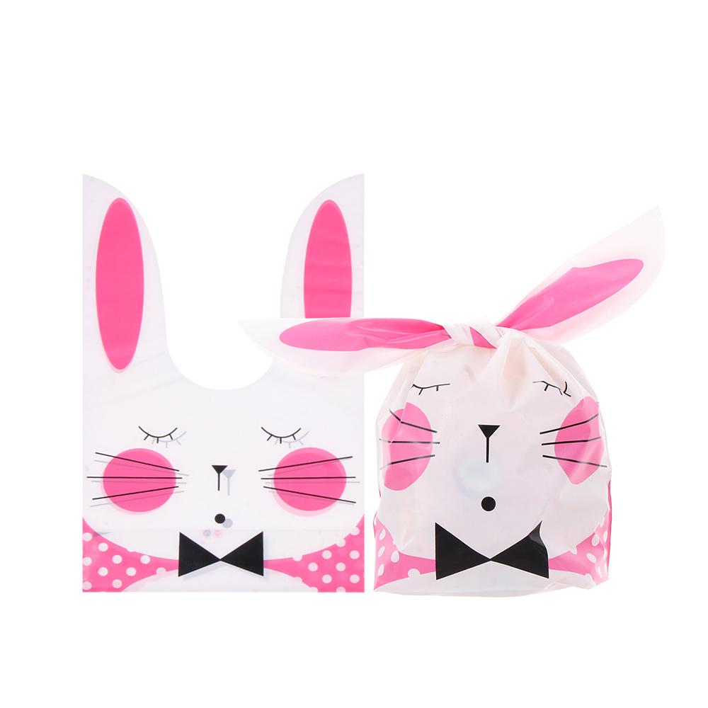 10PCS Snack Decoration Storage Pocket Bunny Ear Biscuit Package Rabbit Cookie Bags Easter Rabbit Candy Bag