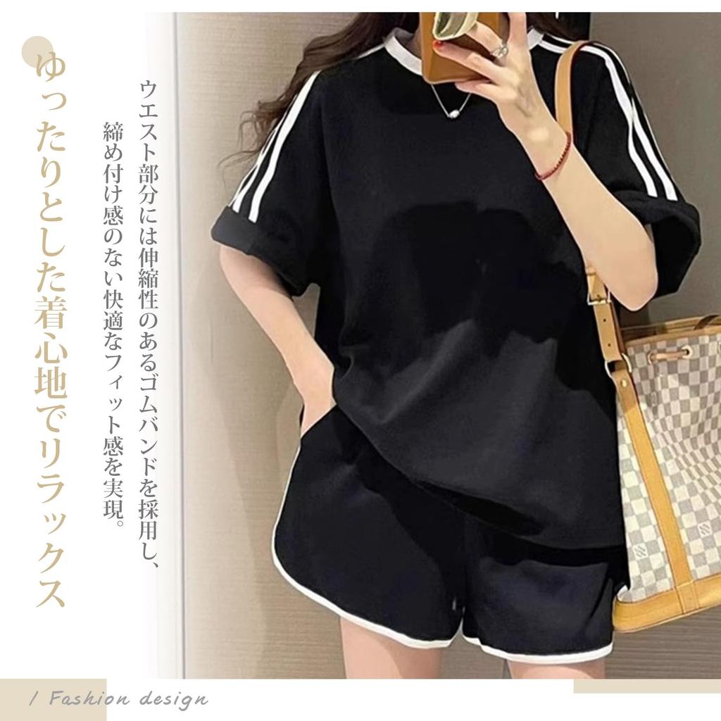 Short Sleeve and Round Summer Solid Loose Stylish Loungewear [Z8two] Women's Set, Shorts, Neck, Outfit, Color, Breathable, Skin-Friendly, Fit,