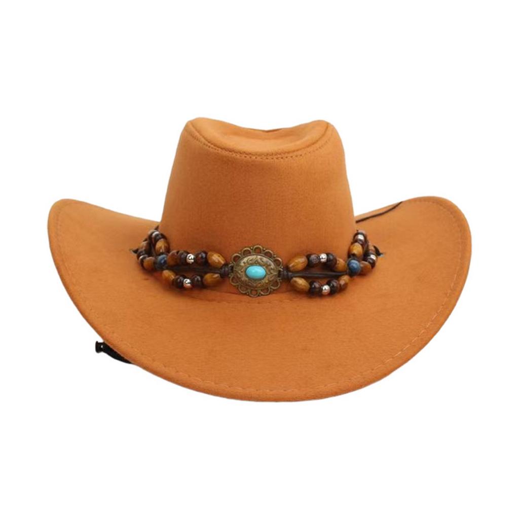 Western Style Sun Hat with Wide Brim for Men Women Outdoor UV Protection Breathable Cowboy Hat for Summer Riding Camping