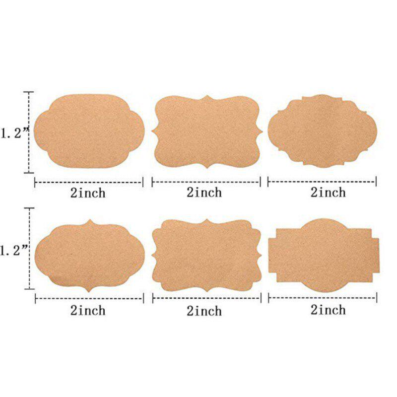 300PCS/Roll Kraft Paper Gift Tags Blank Label Stickers for Holiday Glass Bottle Present Supplies 2x1.2inches
