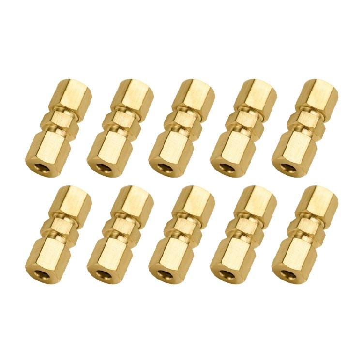 

Double Threaded 4.76mm Brass Brake Line Connectors Coupling NoFlaring Need Compatible for Standard Reverse Flare Tubes 1
