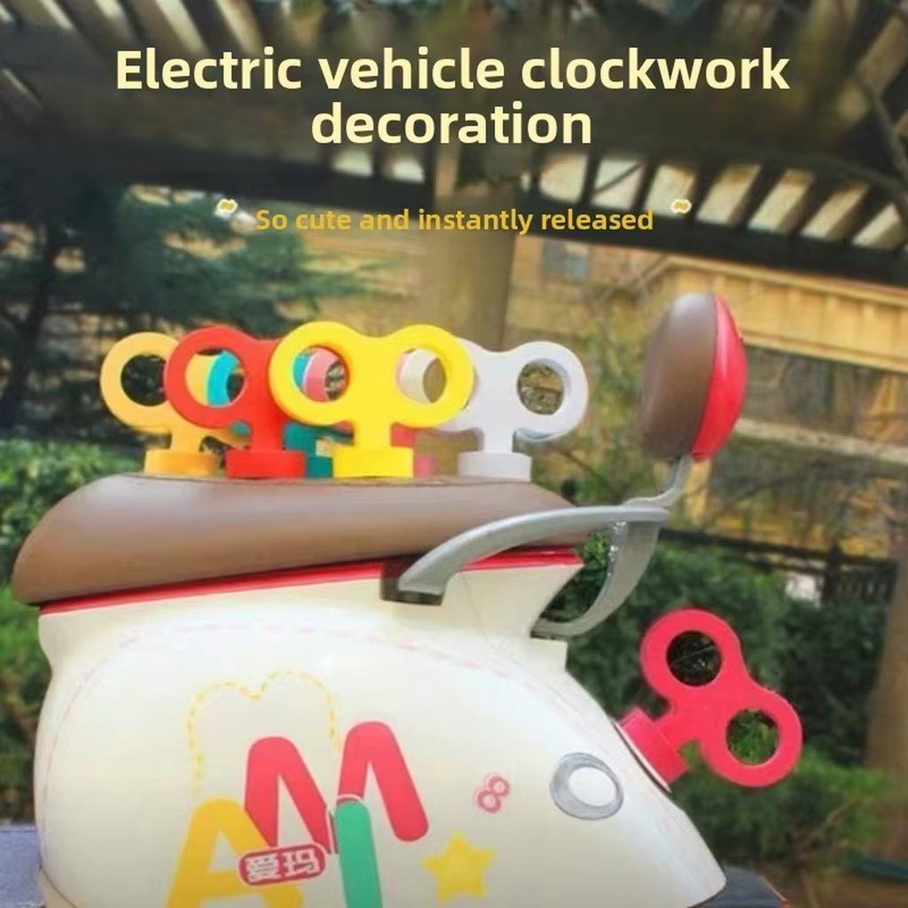 3D klíček na natažení do auta, Roztomilý klíček na natahovací hodiny pro dekoraci zadní části střechy auta 3D samolepky na auto Zvláštní dekorace samolepkou na auto