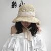Korean Sweet and Cute Lace Straw Hat Small Fresh Loli Summer Seaside Vacation Big Brim Sun Hat Women