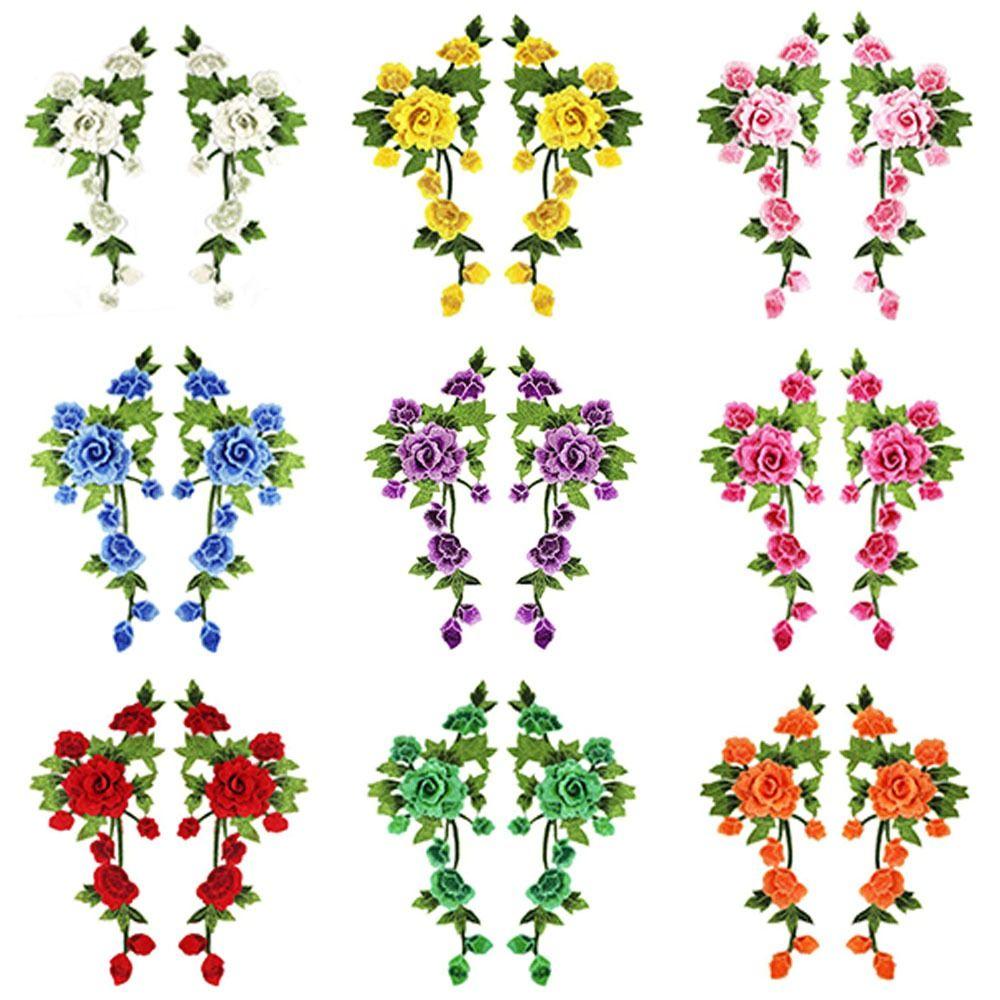 3D Flower Embroidery Flower Applique Multi-Color Handmade Sew On Patch Embroidery DIY Embroidery Repair Patch Wedding Decoration