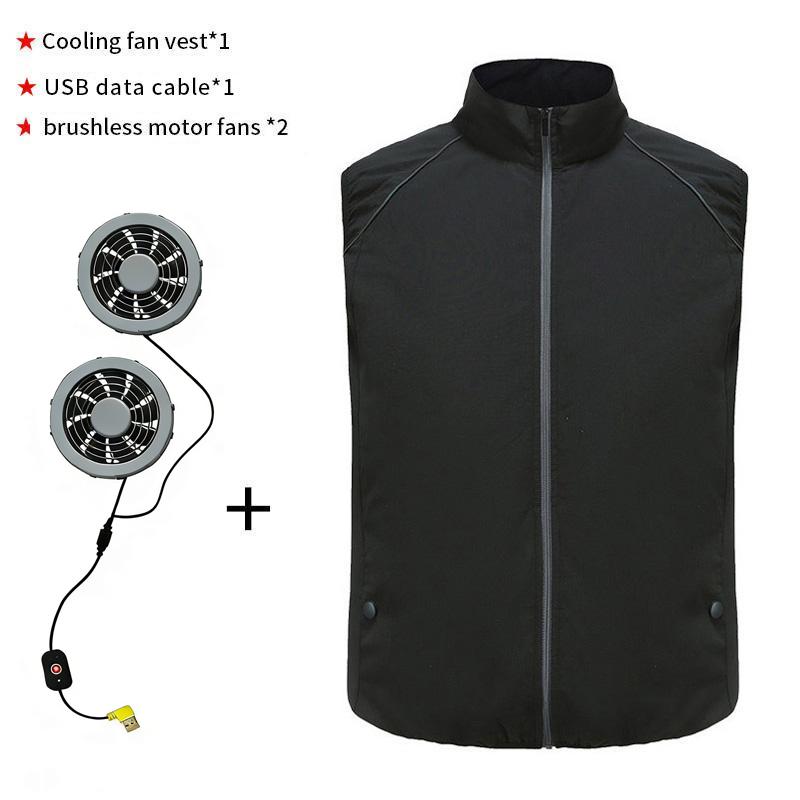 2024 männer Sommer Klimaanlage Kleidung Fan Kühl Weste Neue USB Lade Kühlung Sport Mann Outdoor Einfarbig Mantel Plus Größe