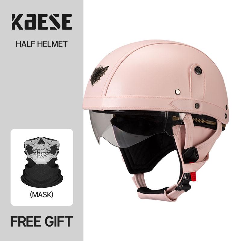 Vintage Half Face Motorcycle Helmet Motorbike Helmets Men Women Unisex Scooter Summer Helmet Black Brown DOT Approved Casque