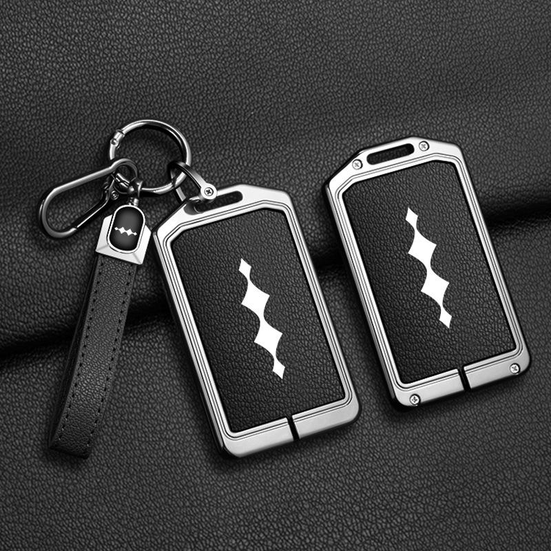 

Car Zinc Alloy Leather NFC Card Remote Key Cover Case Protector Holder Shell For BYD Leopard 5 8 3 7 2023-2024 2025 Accessories