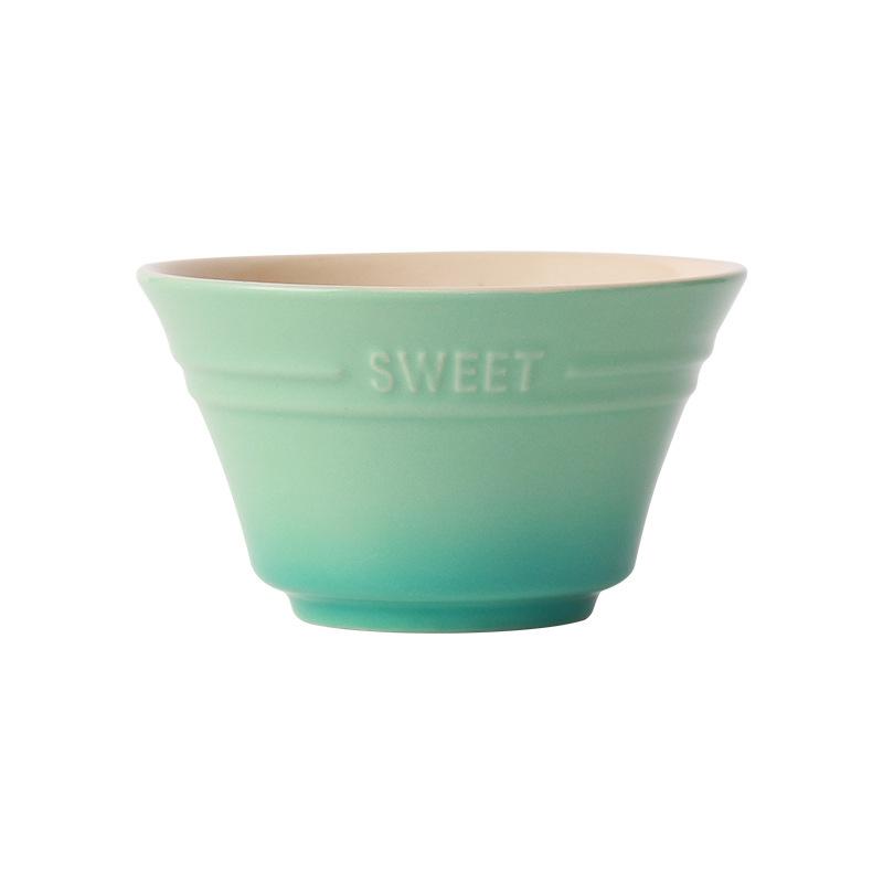 French Gradient Rice Bowl  Nordic Ceramic Rainbow Bowl  Household Dining Bowl Personalized Baking Bowl Oven Specific Bowl
