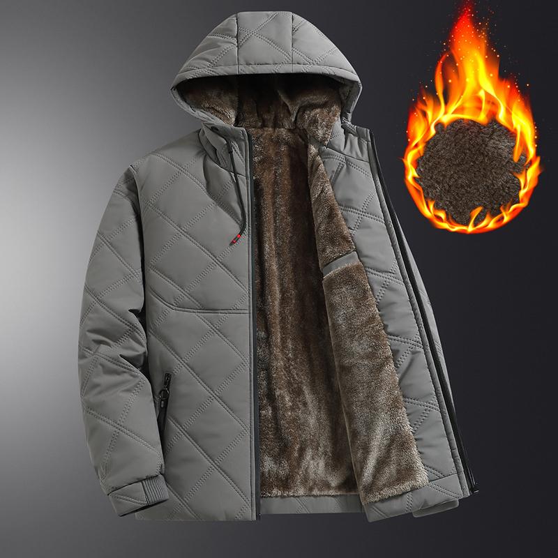 

Мужская теплая куртка с капюшоном, короткая, зимняя, с карманами на молнии, для активного отдыха и досуга, рабочая одежда, ветрозащитная хлопковая куртка XS серый