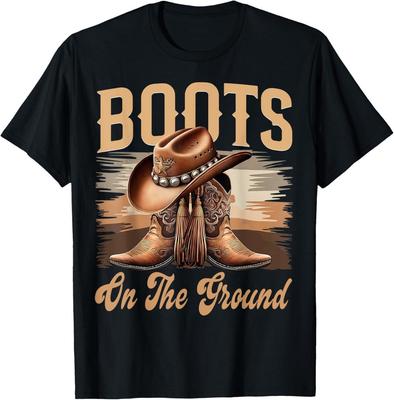 Boots On The Ground Schwarzes Cowgirl Melanin Damen T-Shirt Unisex T-Shirt